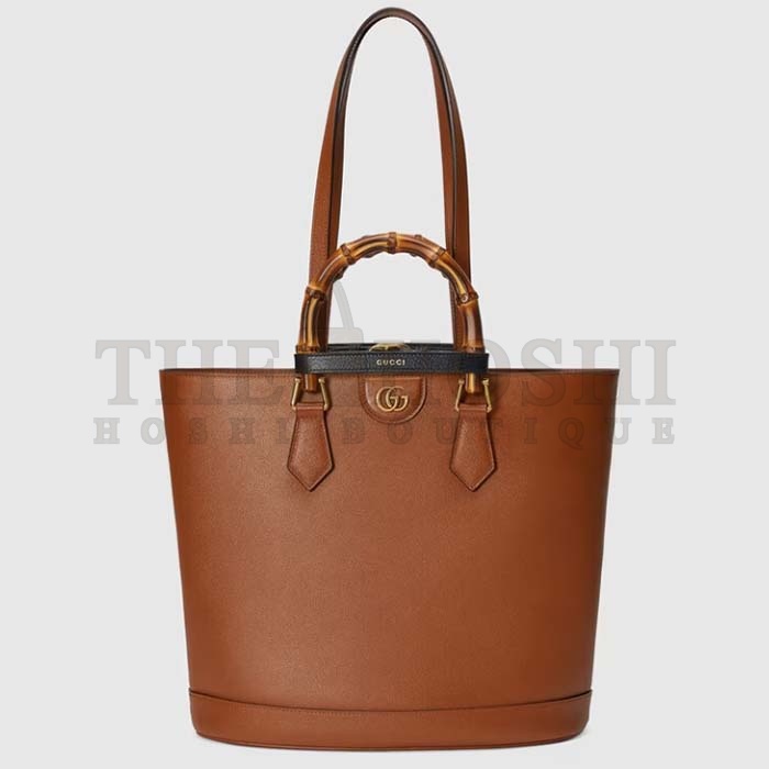 Gvc*1 Women Gvc*1 Diana Medium Tote Bag Double G Cuir Leather Bamboo Handles Master Quality
