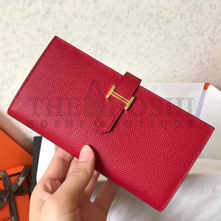 H**me5 Red Epsom Bearn Gusset Wallet Master Quality