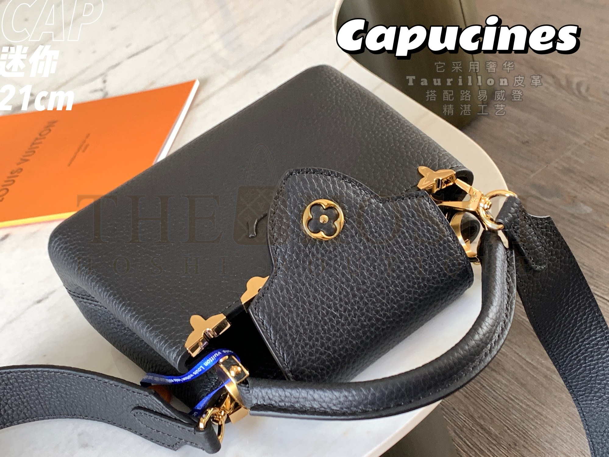 L0vis Vvtt0n LV Women Capucines Mini Handbag Black Taurillon Leather M56669 Master Quality