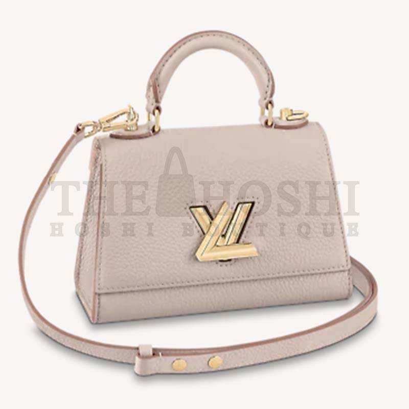 L0vis Vvtt0n LV Women Twist One Handle BB Handbag Greige Grey Taurillon Master Quality