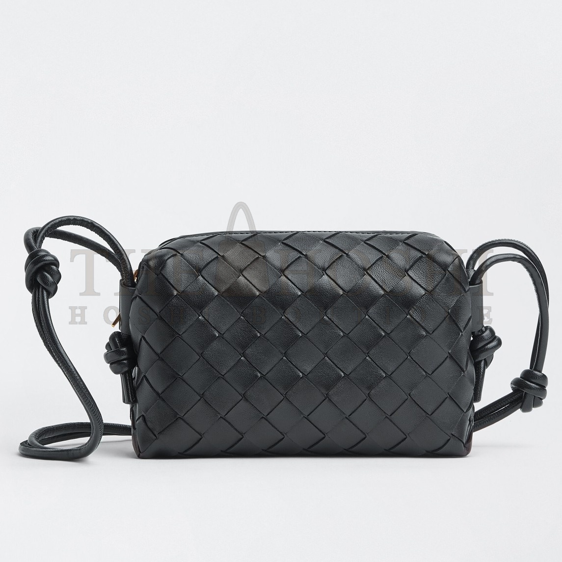 B0tt*ga Ven*ta Mini Loop Bag In Black Intrecciato Lambskin Master Quality