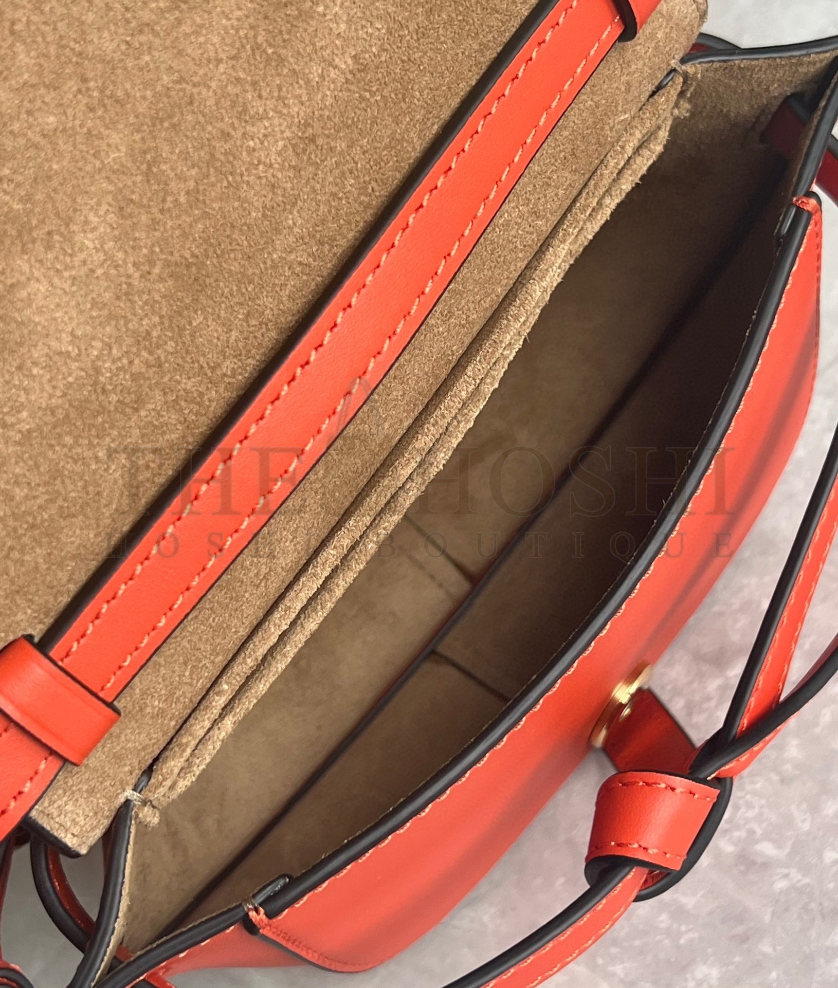 L0ew* Gate Dual Mini Bag in Sunrise Orange Calfskin Master Quality