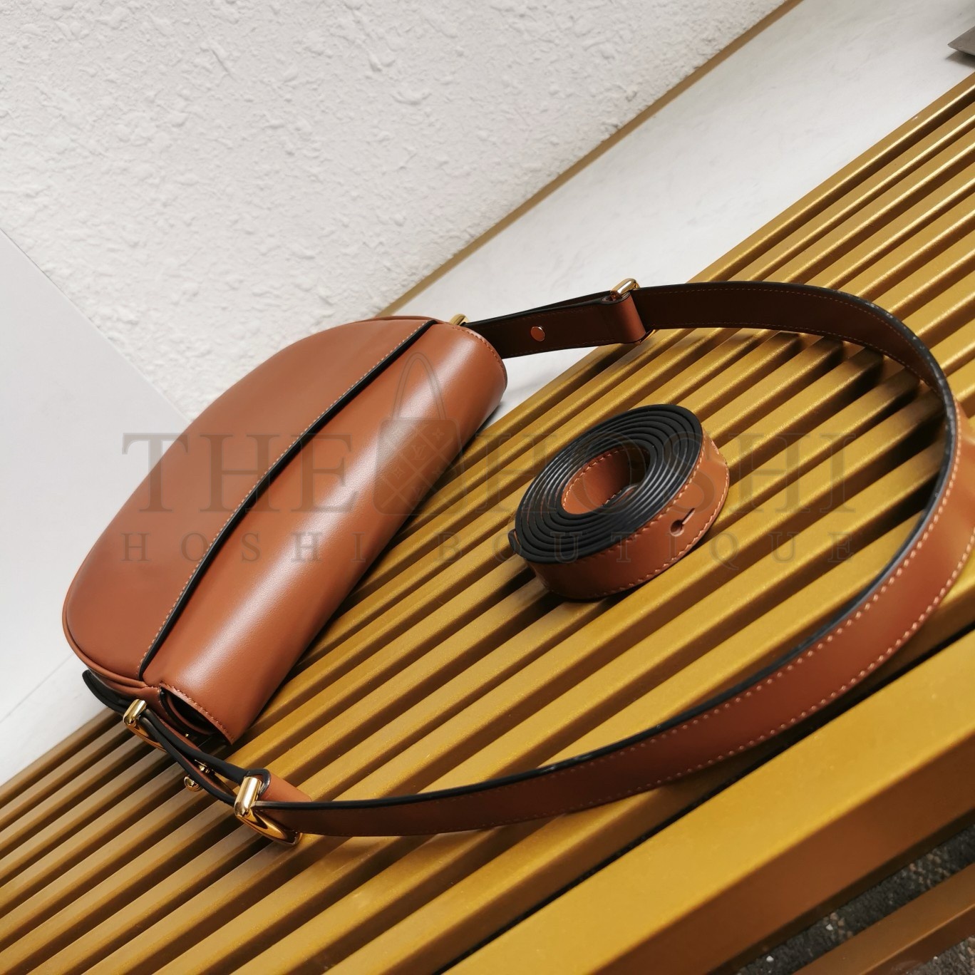 Pra*a Arque Shoulder Bag with Flap in Brown Leather Master Quality