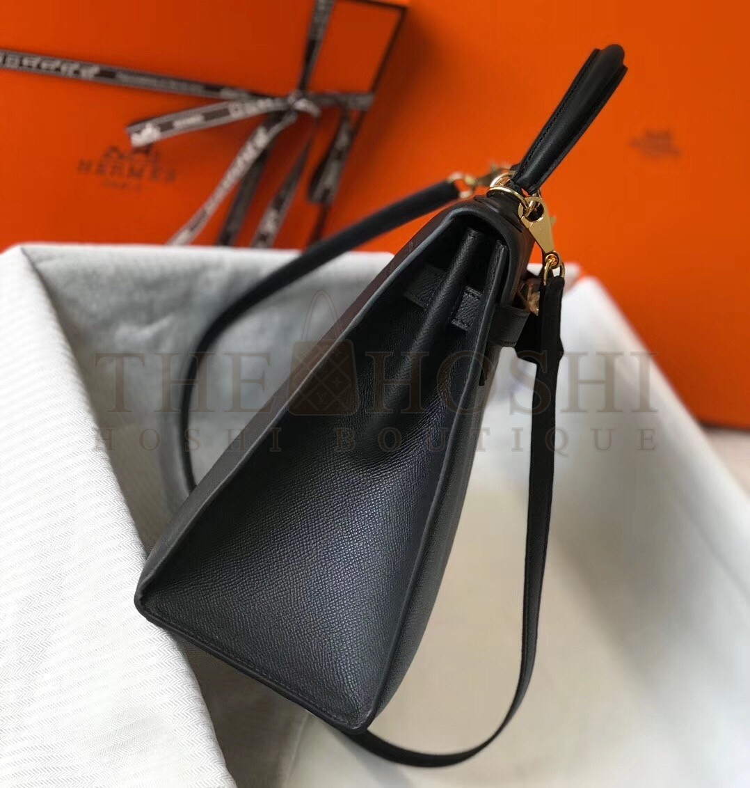H**me5 Black Epsom Kelly 32cm Sellier Bag Master Quality
