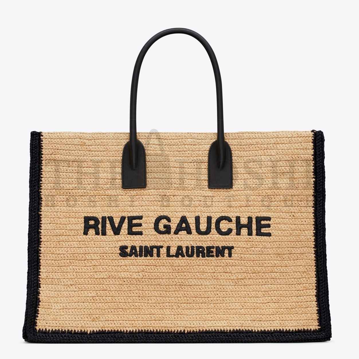 Sa1nt Lau*nt Rive Gauche Tote Bag in Beige Raffia and Leather Master Quality