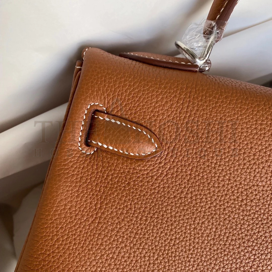 H**me5 Kelly Retourne 32 Handmade Bag In Gold Clemence Leather Master Quality