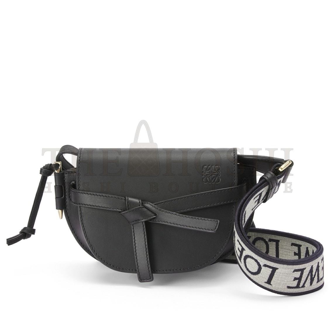 L0ew* Gate Dual Mini Bag In Black Calfskin Master Quality