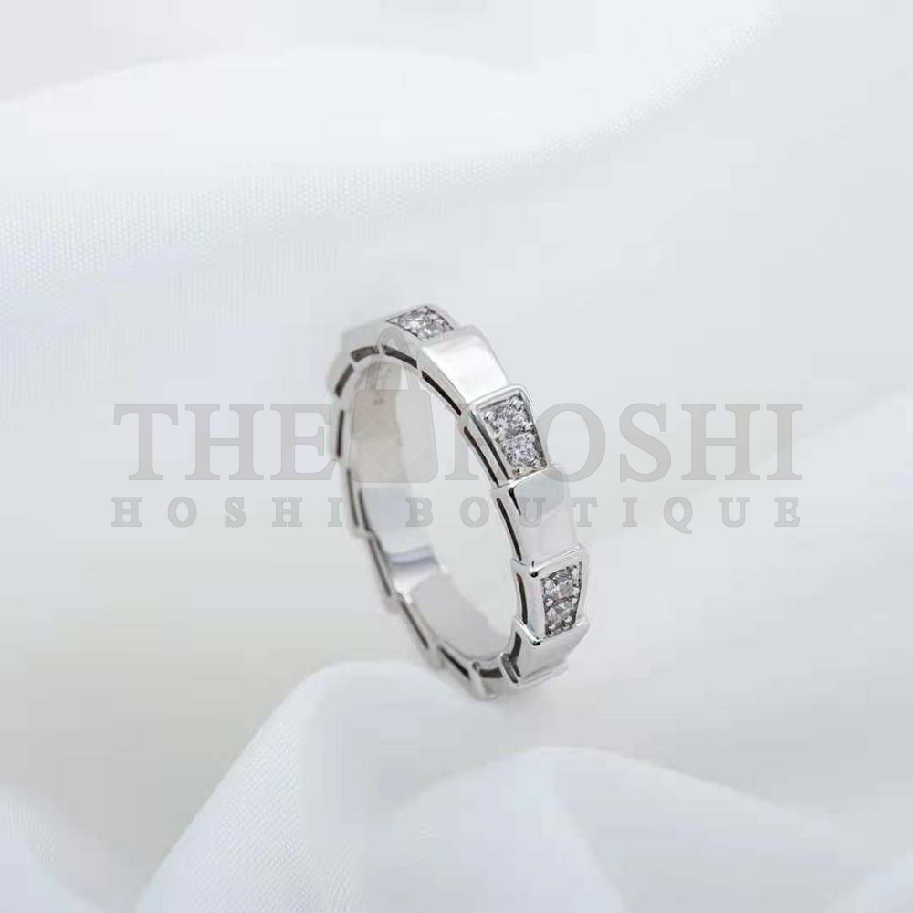 Bv1g*ai Women Use of Unconventional Materials Serpenti Viper Ring-Silver Master Quality