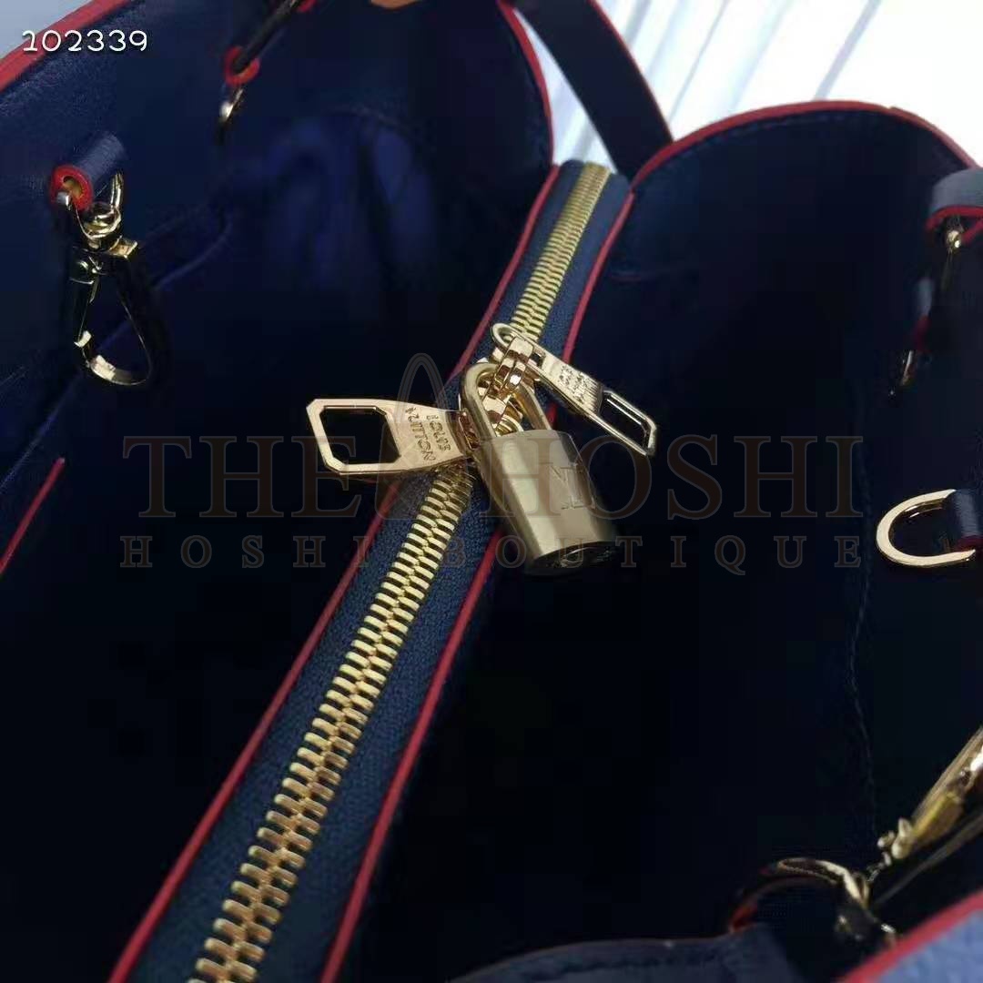 L0vis Vvtt0n LV Women Montaigne MM Handbag Monogram Empreinte Leather-Navy Master Quality