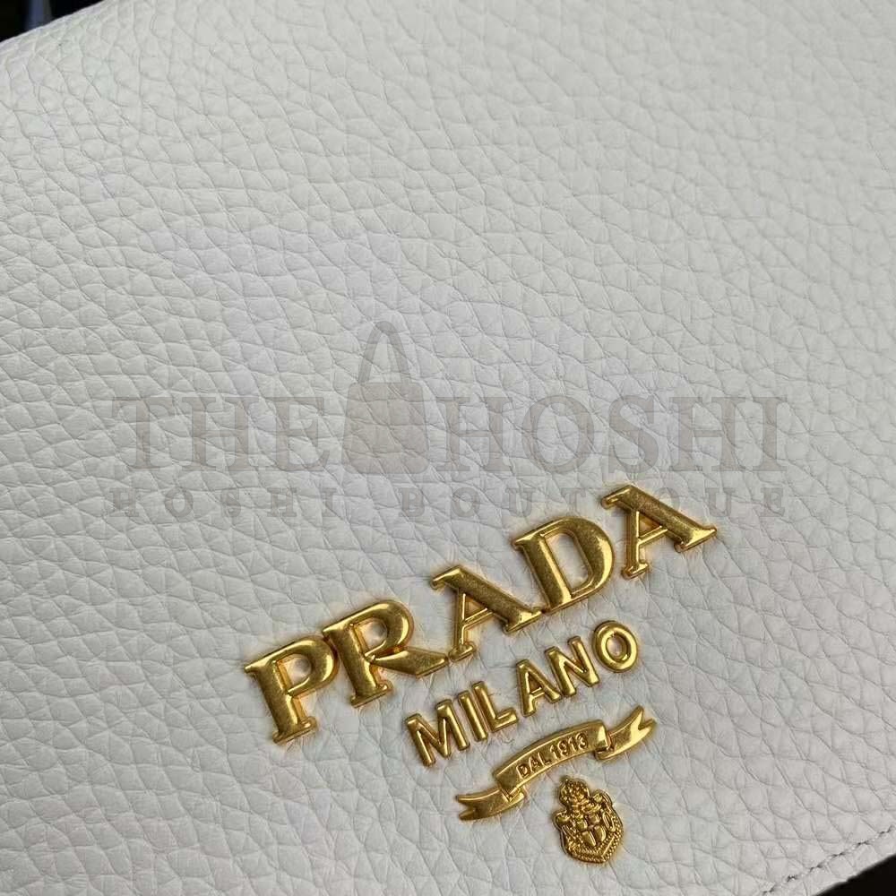 Pra*a Women Calf Leather Shoulder Bag-White Master Quality