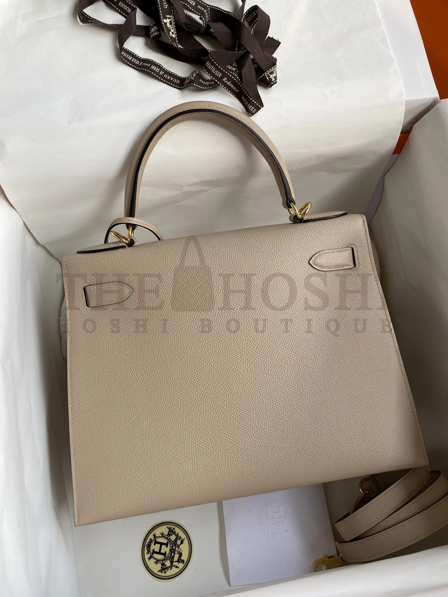 H**me5 Kelly Sellier 28 Handmade Bag In Trench Epsom Calfskin Master Quality