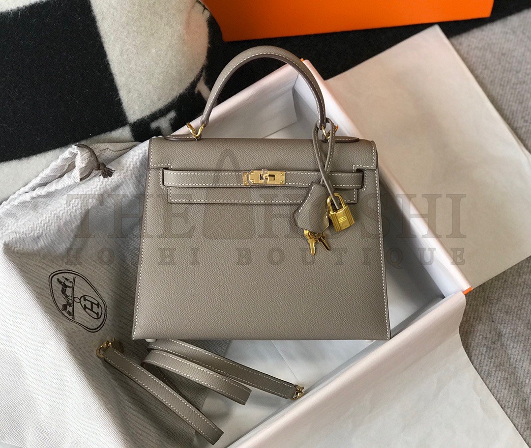 H**me5 Kelly 25cm Sellier Bag in Gris Asphalt Epsom Calfskin GHW Master Quality