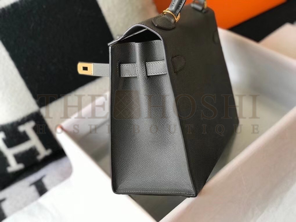 H**me5 Kelly 28cm Sellier Bag In Ardoise Epsom Leather Master Quality