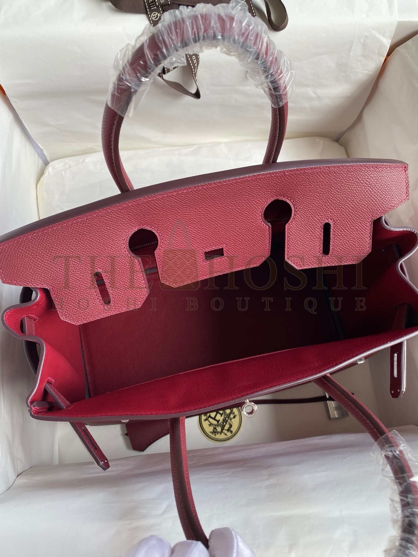 H**me5 Birkin 30 Retourne Handmade Bag In Ruby Epsom Calfskin Master Quality