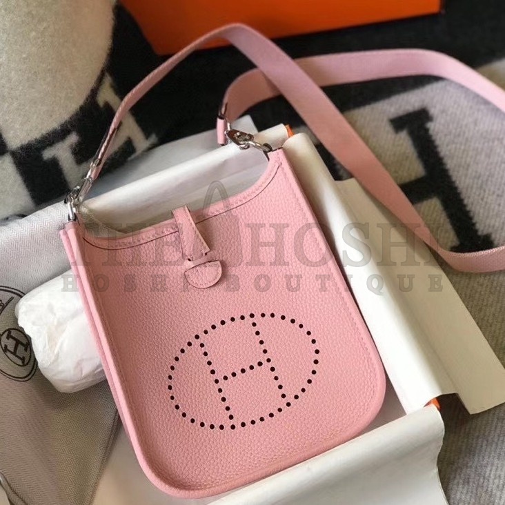 H**me5 Evelyne III TPM Bag In Pink Clemence Leather Master Quality