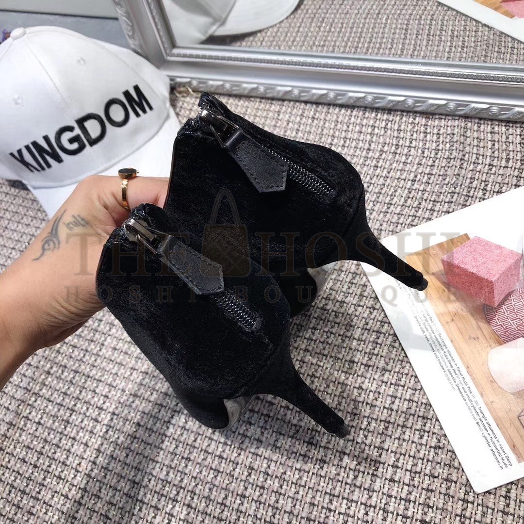 H**me5 Virginia Ankle Boots In Black Velvet Master Quality