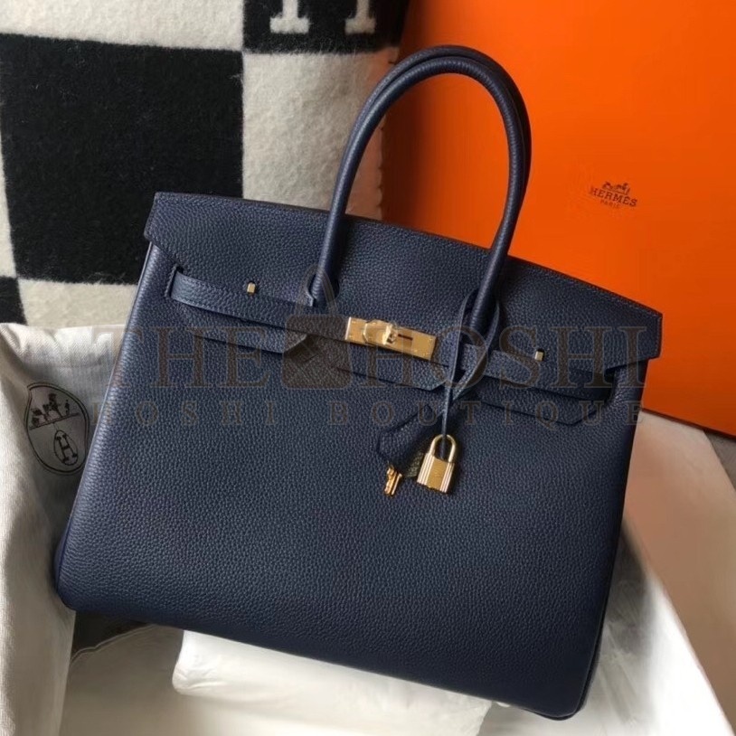 H**me5 Navy Blue Clemence Birkin 35cm Bag Master Quality