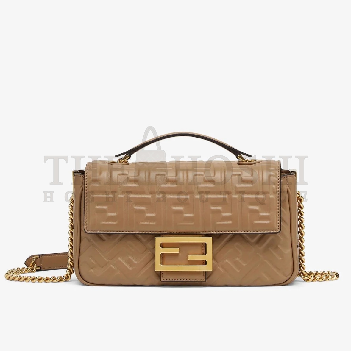 F**di Baguette Chain Midi Bag In Taupe Nappa Leather Master Quality