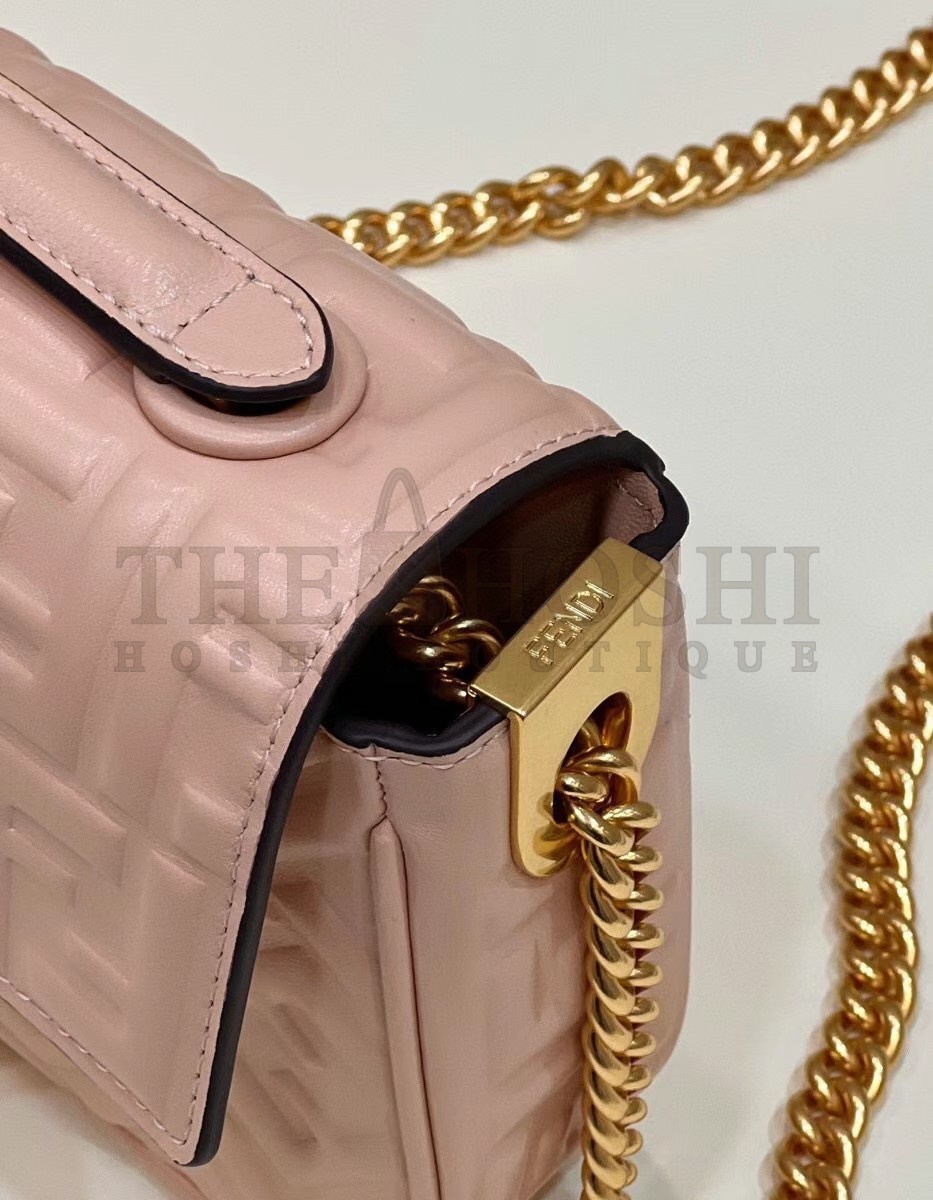 F**di Baguette Chain Midi Bag In Powder Nappa Leather Master Quality