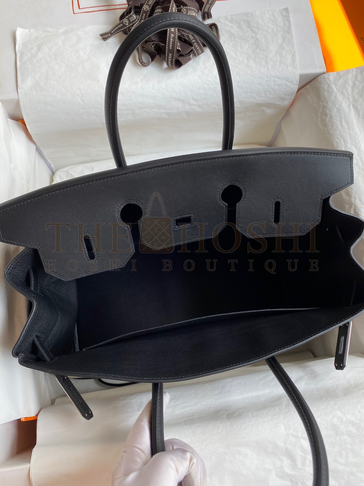 H**me5 Birkin 35 Handmade Bag In Toile &amp; Black Swift Leather Master Quality