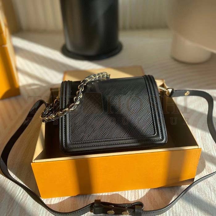 L0vis Vvtt0n LV Women Mini Dauphine Handbag Black Epi Grained Cowhide Leather Microfiber Lining Master Quality