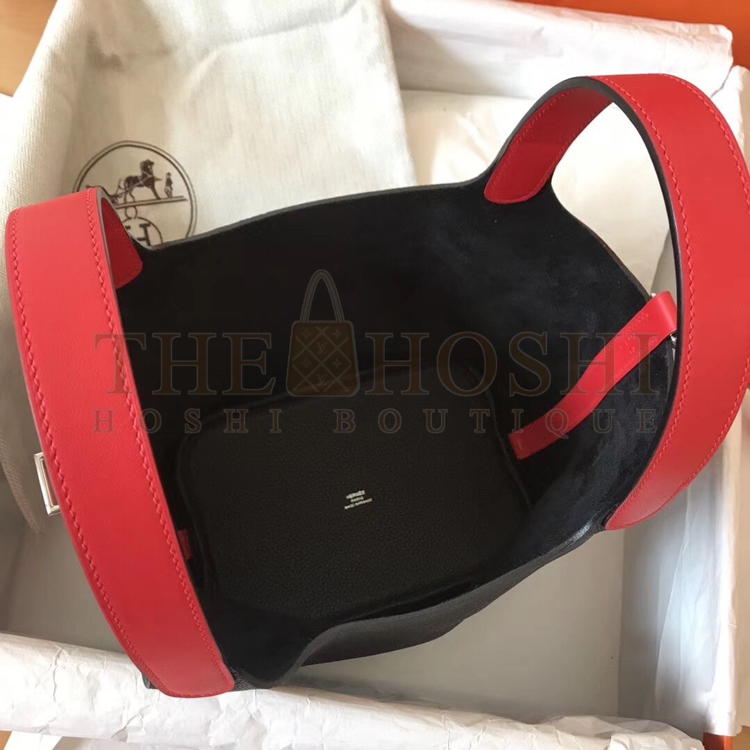 H**me5 Bicolor Picotin Lock MM 22cm Black Bag Master Quality