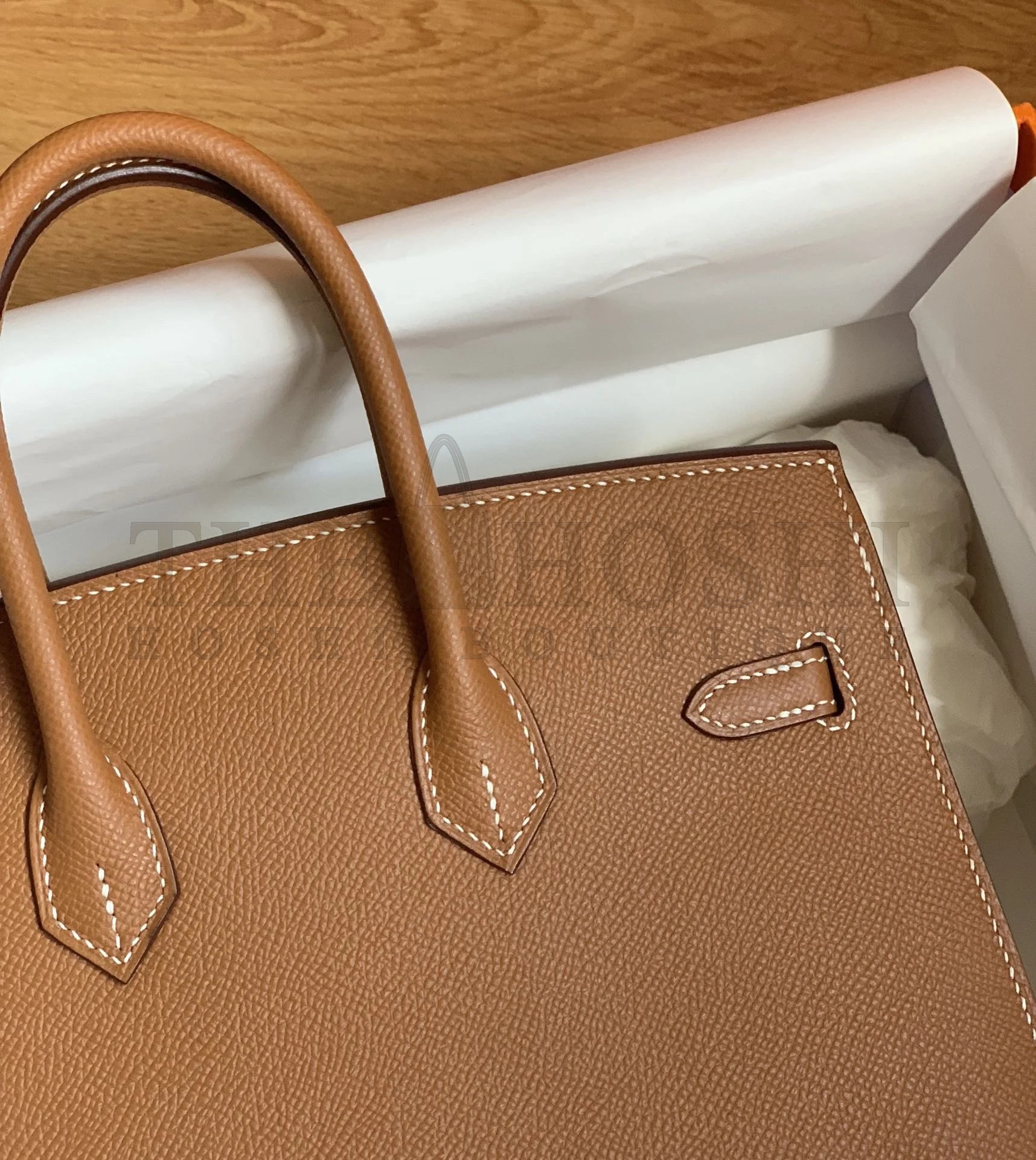 H**me5 Birkin 25 Sellier Handmade Bag In Gold Epsom Calfskin Master Quality