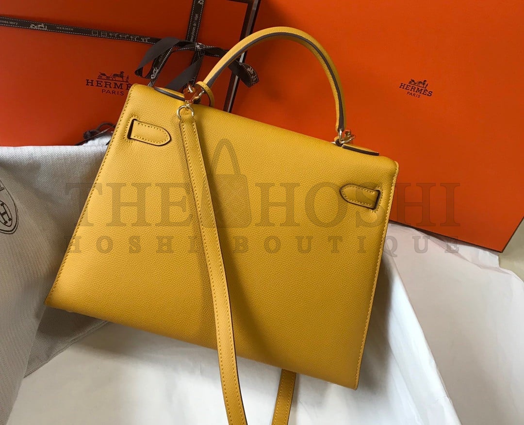 H**me5 Kelly 32cm Sellier Bag in Yellow Epsom Calfskin GHW Master Quality