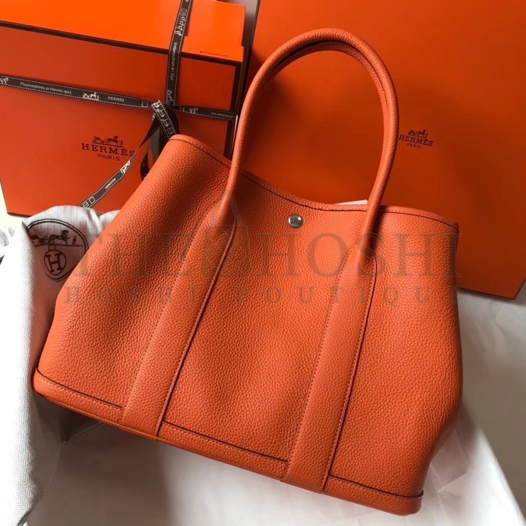 H**me5 Garden Party 36 Bag In Orange Clemence Leather Master Quality