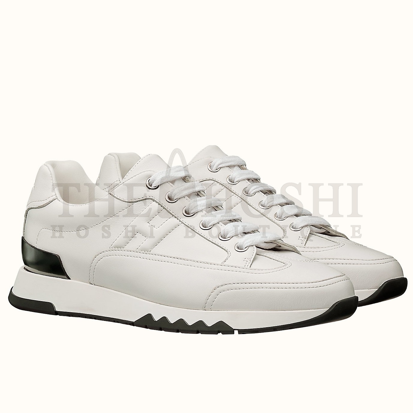 H**me5 Men's Trail Sneakers In White Calfskin Leather Master Quality