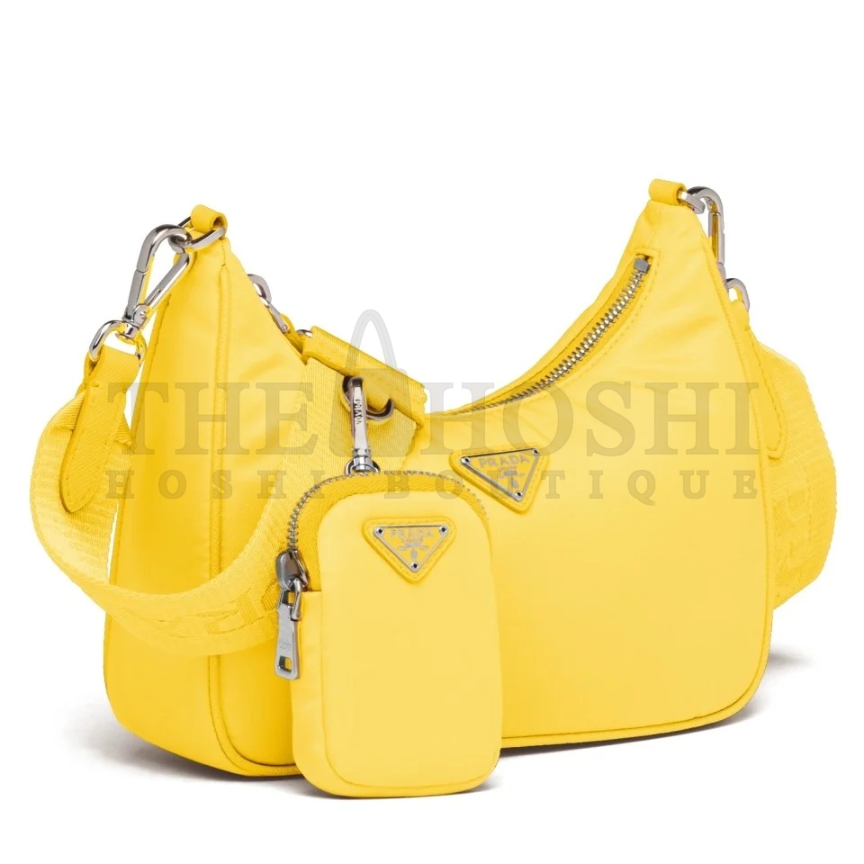 Pra*a Re-Edition 2005 Shoulder Bag In Yellow Re-Nylon Master Quality