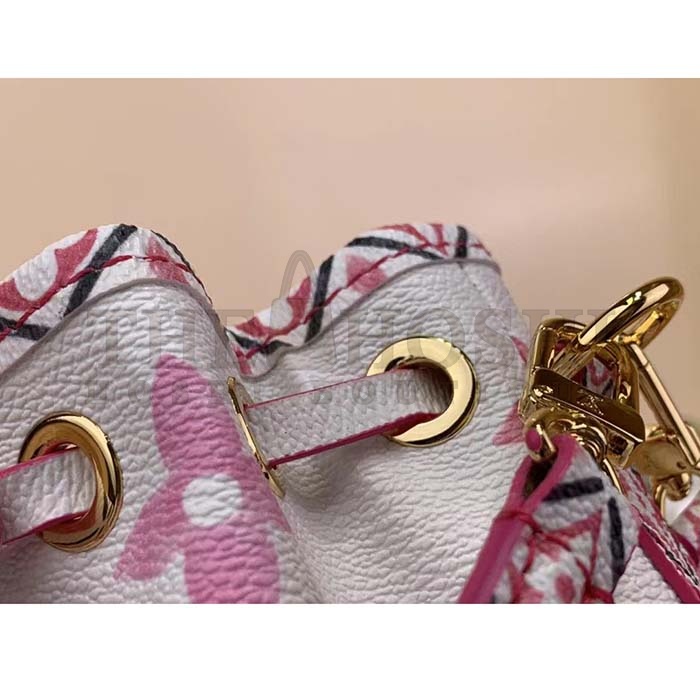 L0vis Vvtt0n LV Women Nano Noé Bucket Bag Pink Monogram Coated Canvas Master Quality