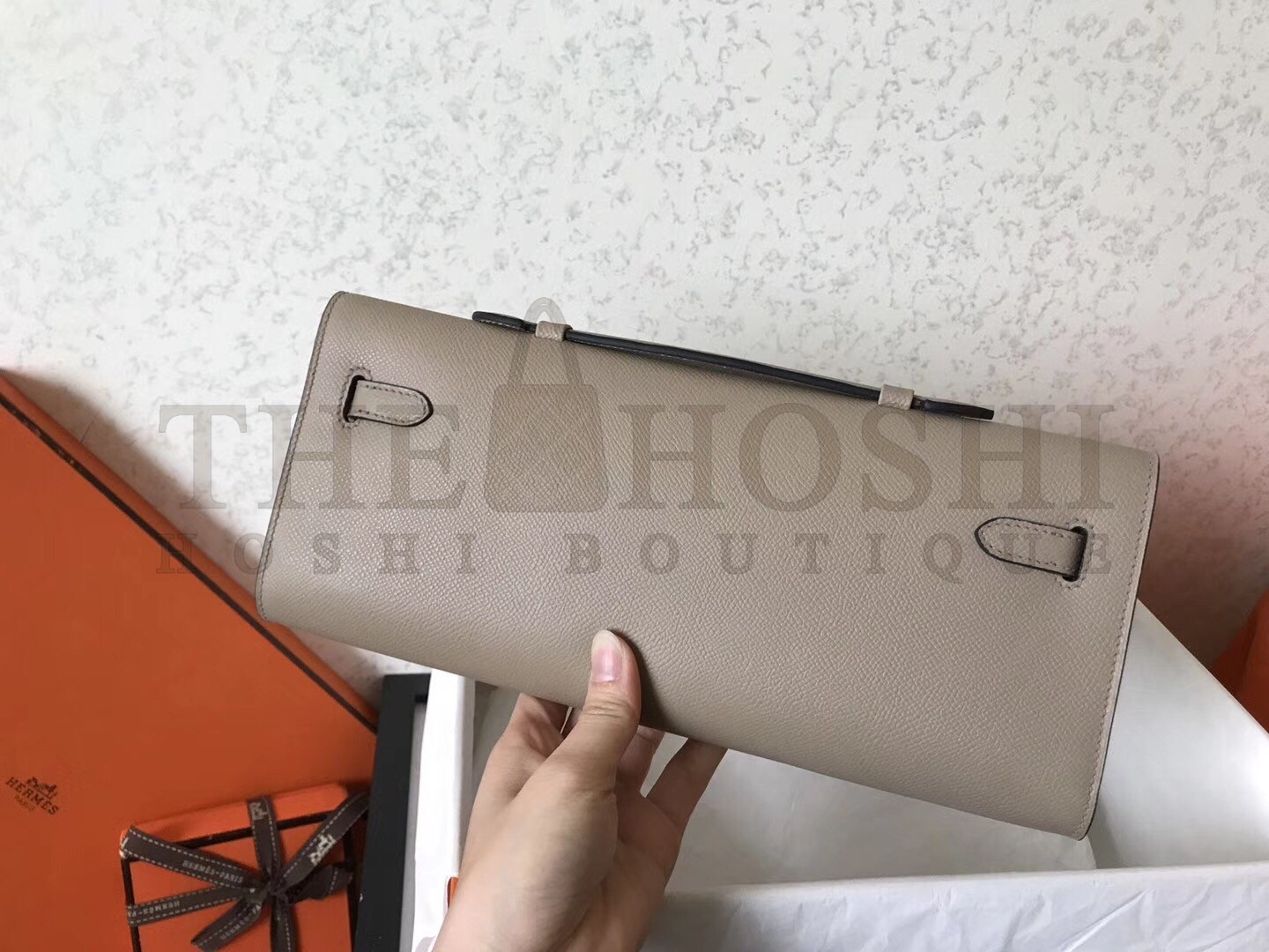 H**me5 Grey  Epsom Kelly Cut Handmade Bag Master Quality