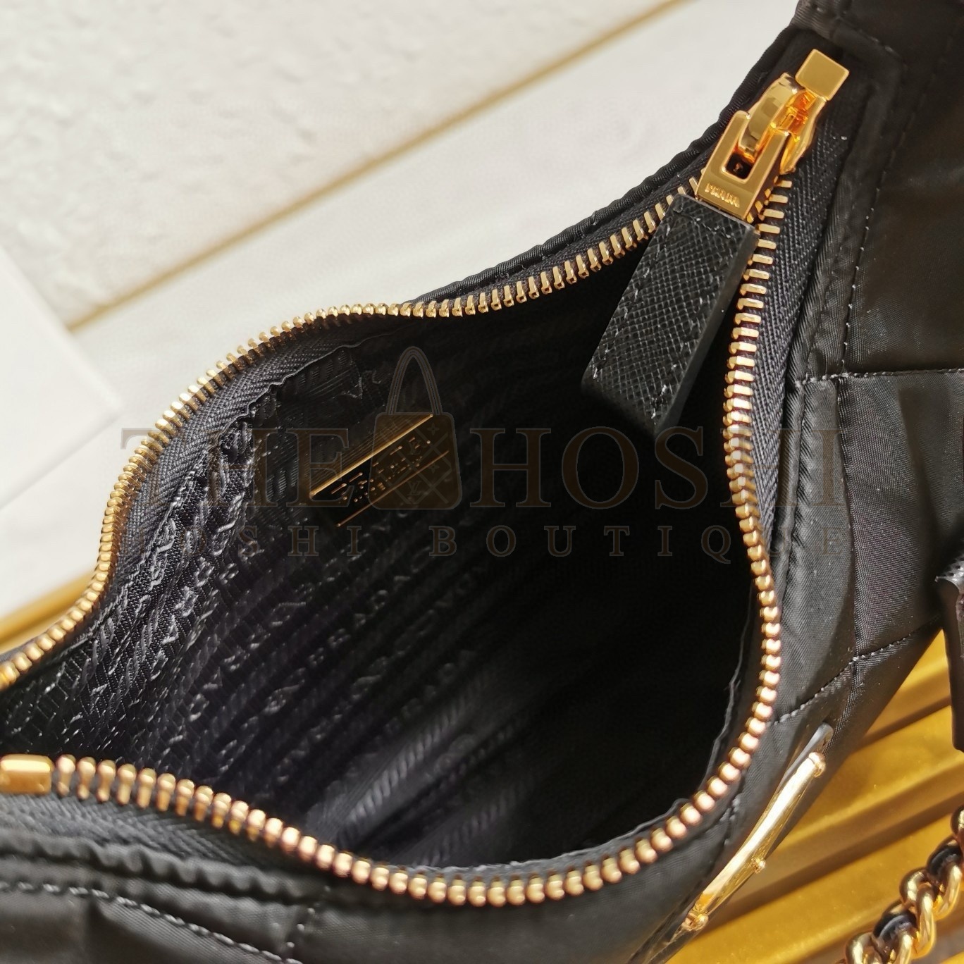 Pra*a Re-Edition 1995 Chaine Mini Bag in Black Re-Nylon Master Quality