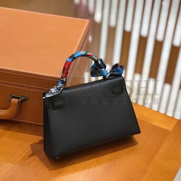 H**me5 Women Mini Kelly 20 Bag in Togo Leather with Gold Hardware-Black Master Quality