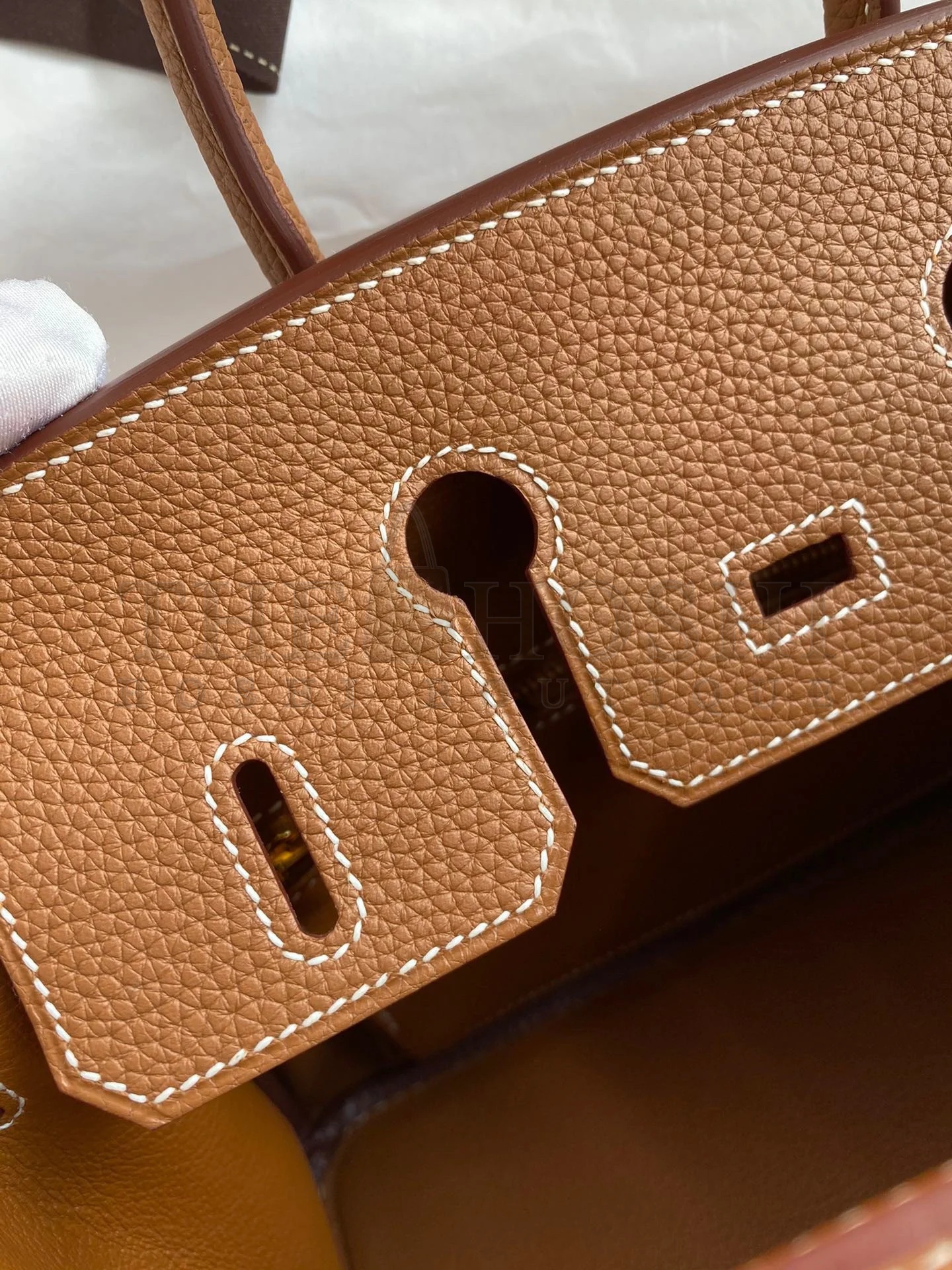 H**me5 Birkin 25 Retourne Handmade Bag In Gold Clemence Leather Master Quality