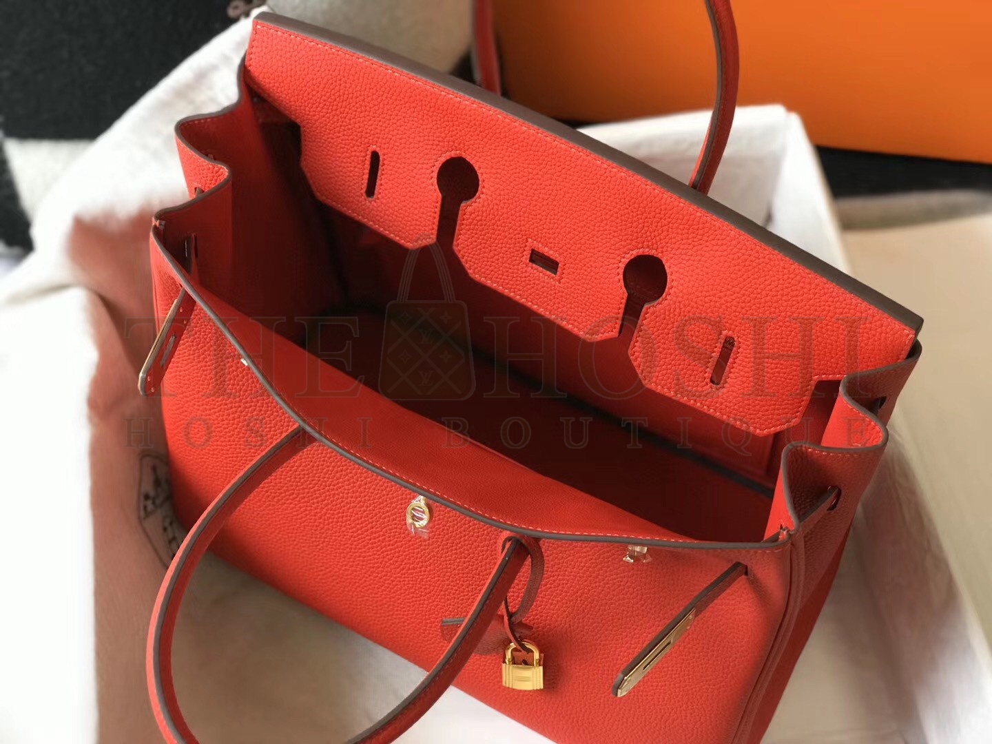 H**me5 Birkin 35 Bag in Red Clemence Leather with GHW Master Quality