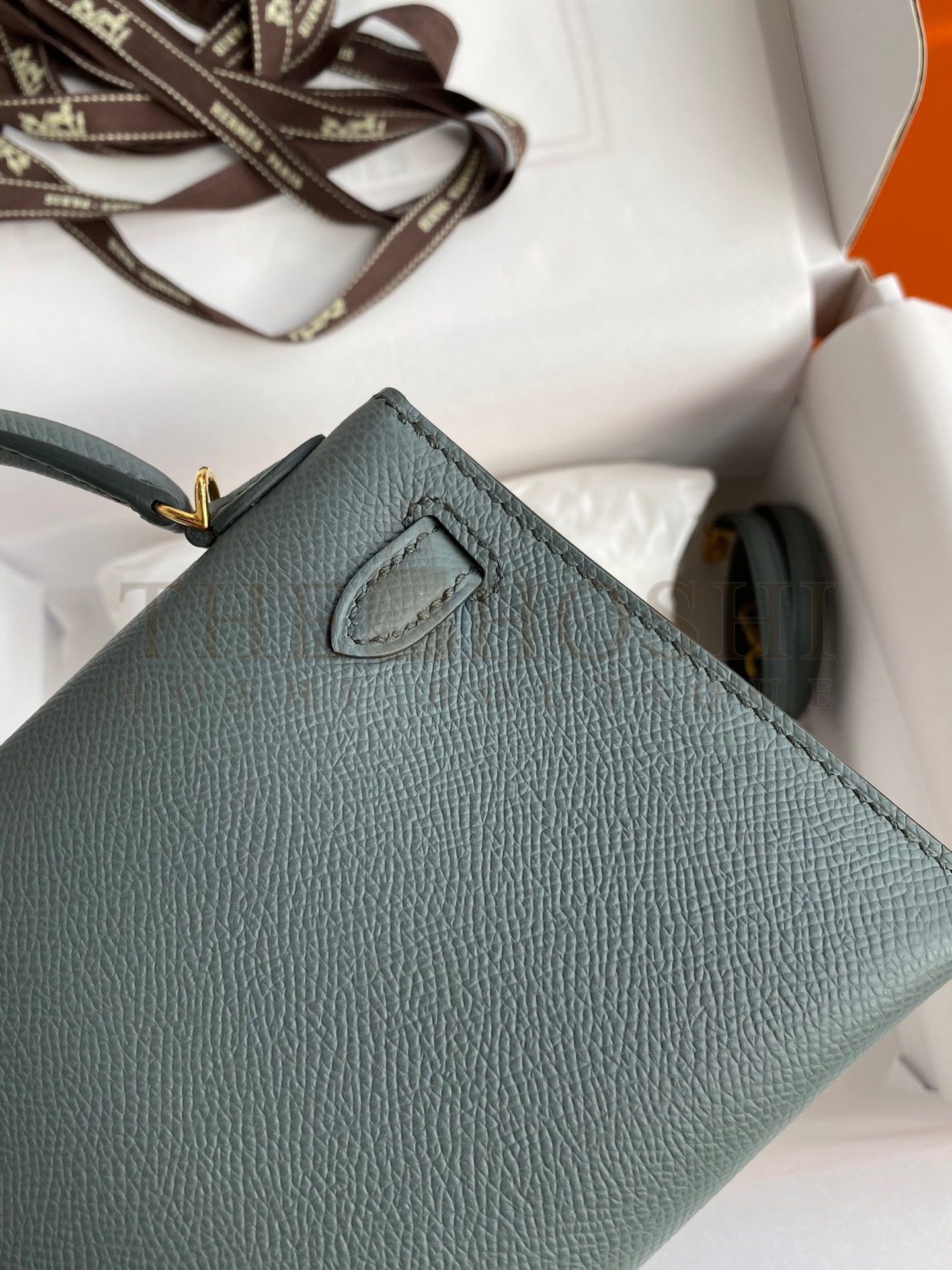 H**me5 Kelly Mini II Sellier Handmade Bag In Vert Amande Epsom Calfskin Master Quality