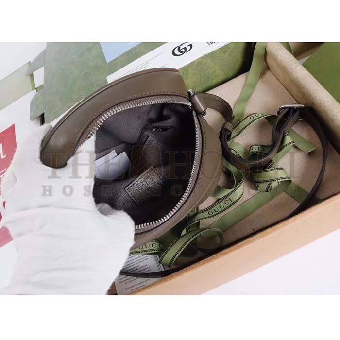 Gvc*1 Women GG Blondie Mini Shoulder Bag Brown Leather Round Interlocking G Patch Master Quality