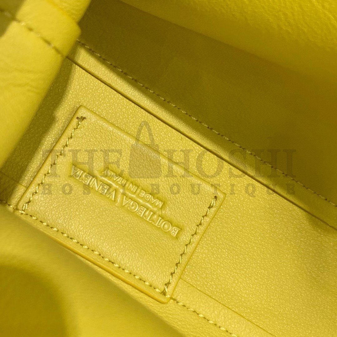 B0tt*ga Ven*ta Small Point Top Handle Bag In Yellow Leather Master Quality