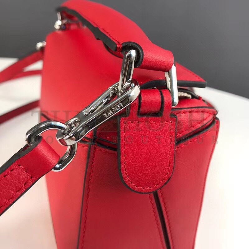 L0ew* Mini Puzzle Bag In Red Calfskin Leather Master Quality