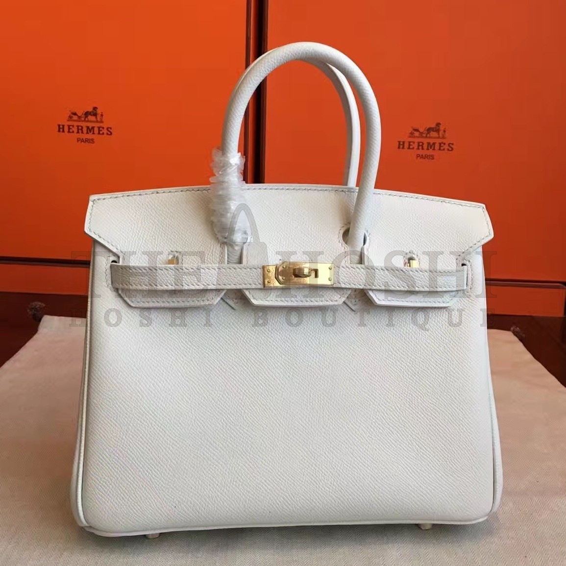 H**me5 White Birkin 25cm Epsom Handmade Bag Master Quality