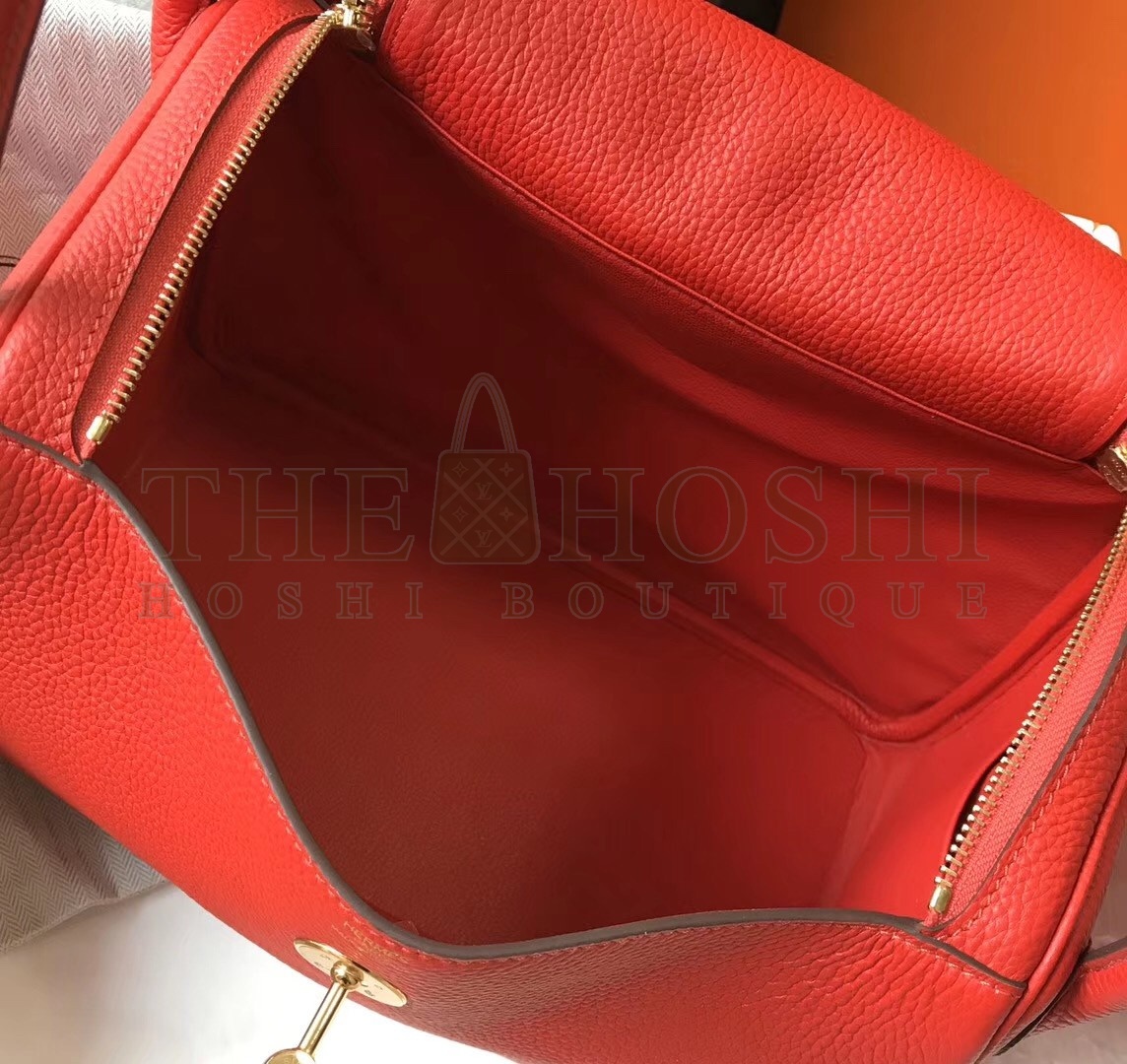 H**me5 Lindy 30cm Bag In Red Clemence Leather Master Quality