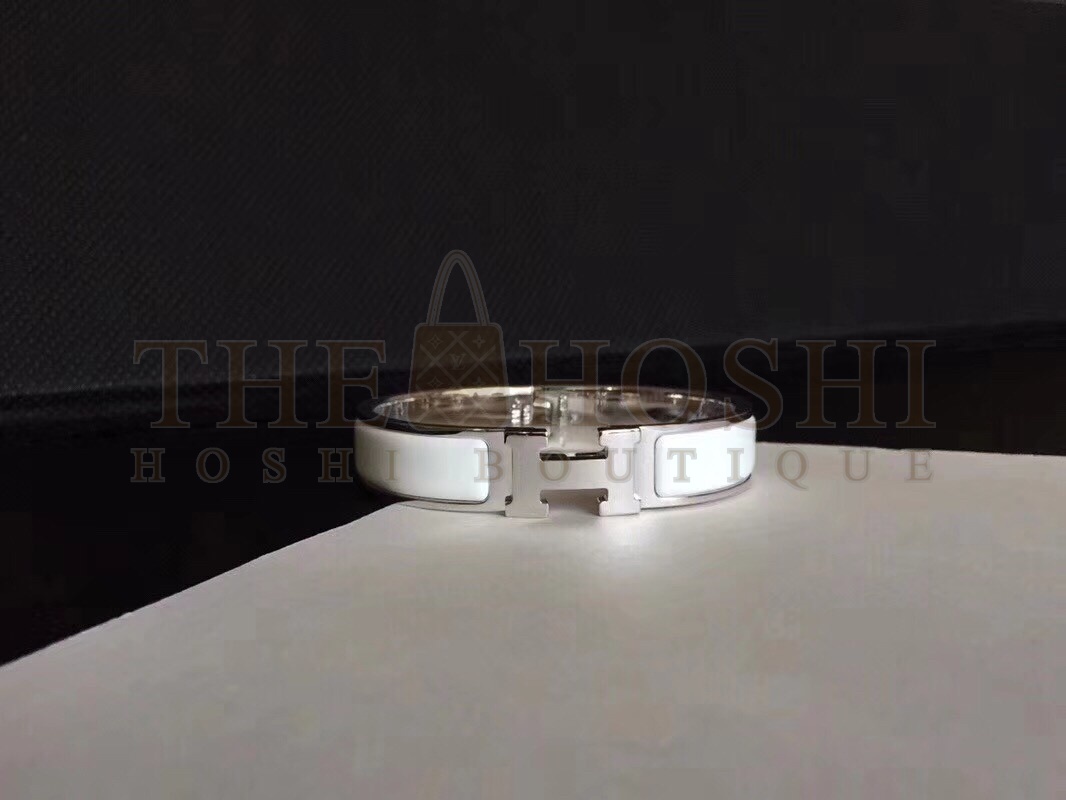 H**me5 White Enamel Clic H PM Bracelet Master Quality