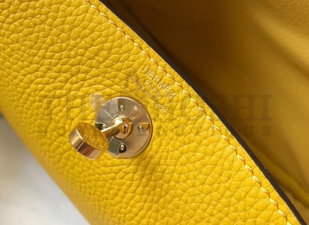 H**me5 Mini Lindy Bag In Yellow Clemence Leather Master Quality
