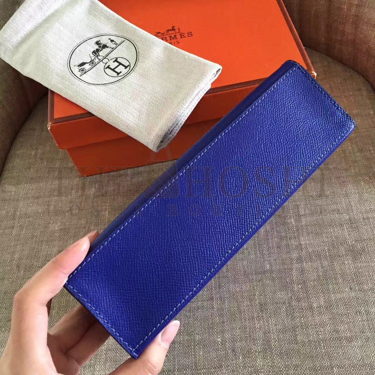 H**me5 Blue Electric Kelly Pochette Epsom Handmade Bag Master Quality