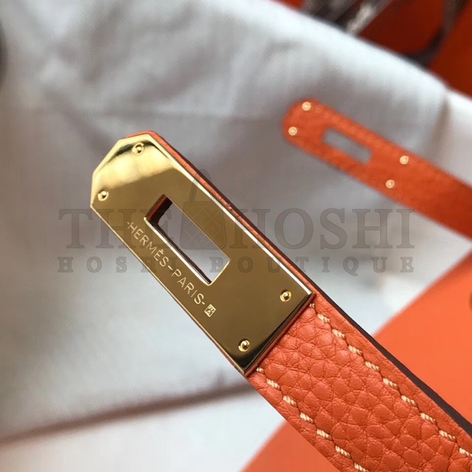 H**me5 Orange Clemence Kelly 25cm GHW Bag Master Quality