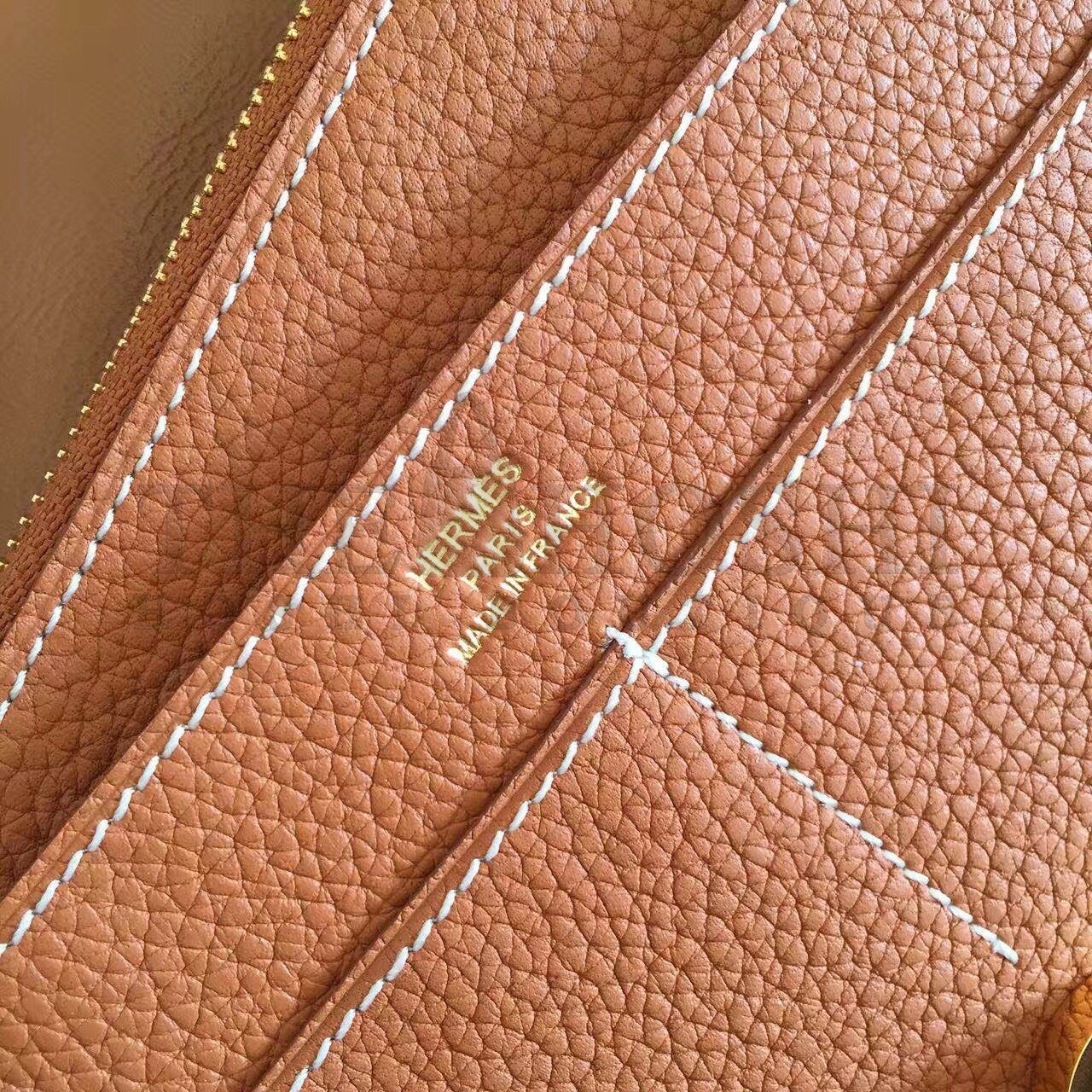H**me5 Dogon Duo Wallet in Gold Clemence Leather Master Quality