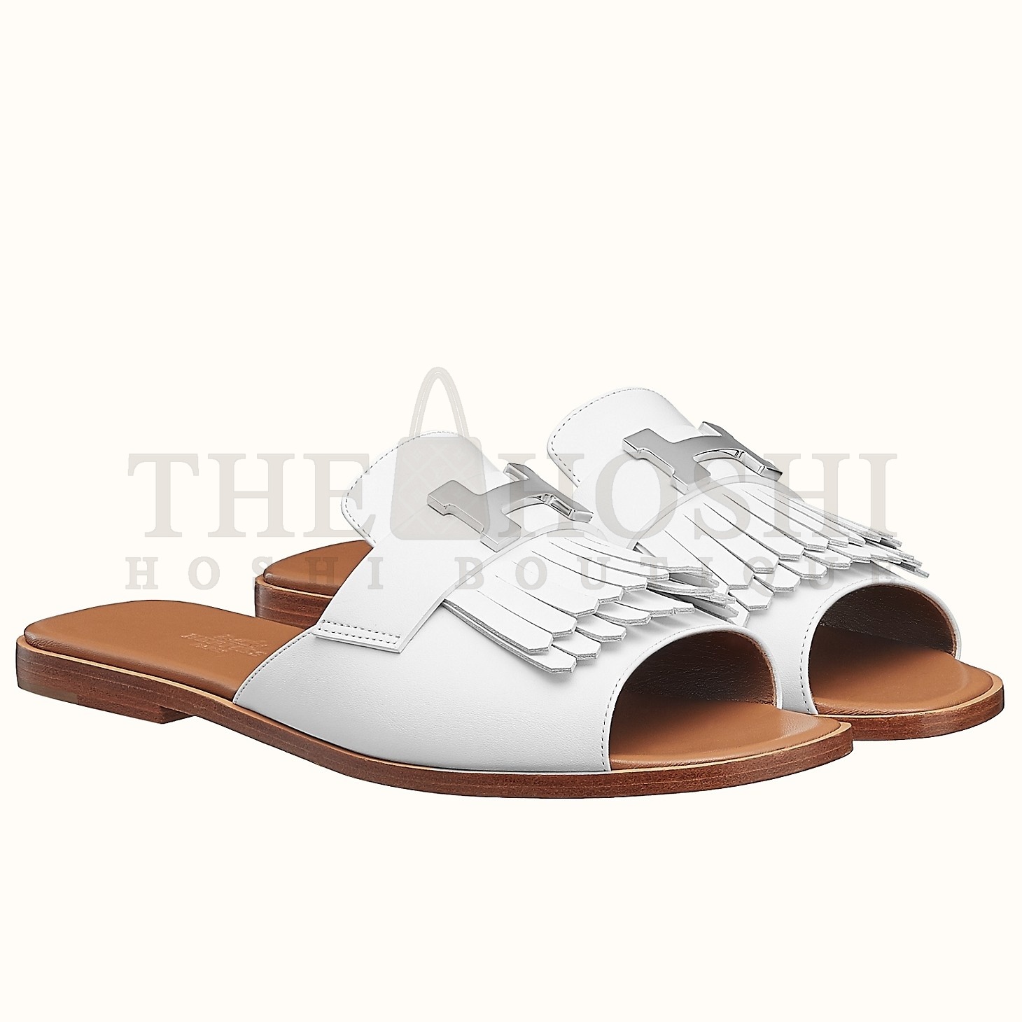 H**me5 Auteuil Sandals In White Calfskin Master Quality