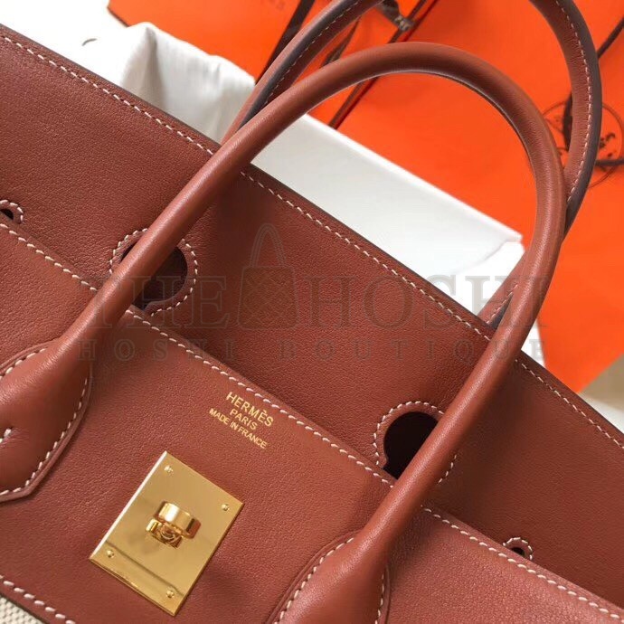H**me5 Birkin 35 Bag in Toile Canvas With Barenia Leather Master Quality